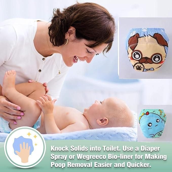 Leakage Proof Reusable Cloth Diaper for Baby (Pack of 2)