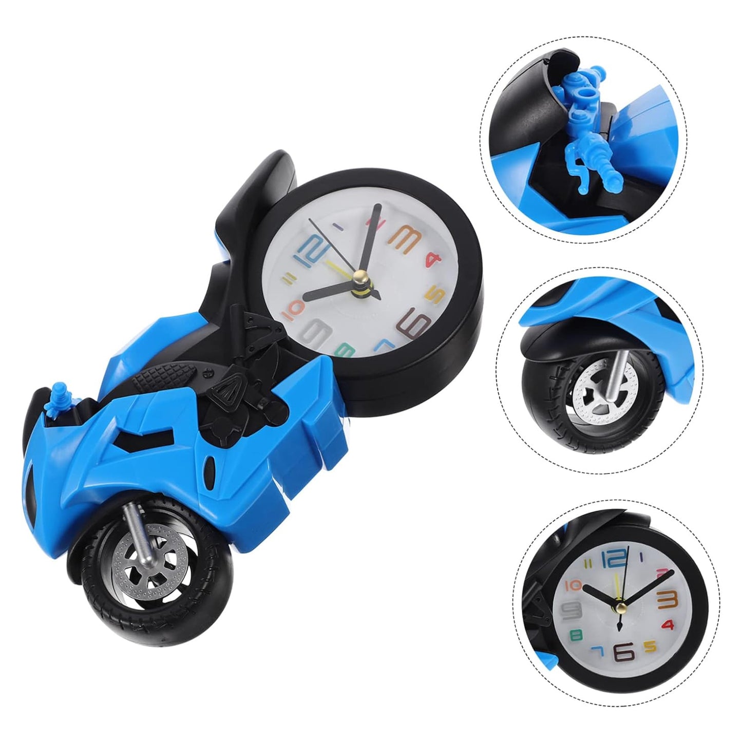17639 Fashioned Alarm Clock Novelty Retro Motorcycle Motorbike Engine Style Clocks Alarm Clock Desktop Decoration Kids Gift